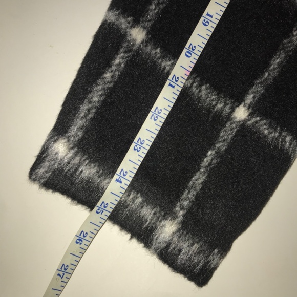 Metaphor Shawl Collar Belted Black and White Plaid Coat Jacket with Hood Size 1X - Picture 9 of 13